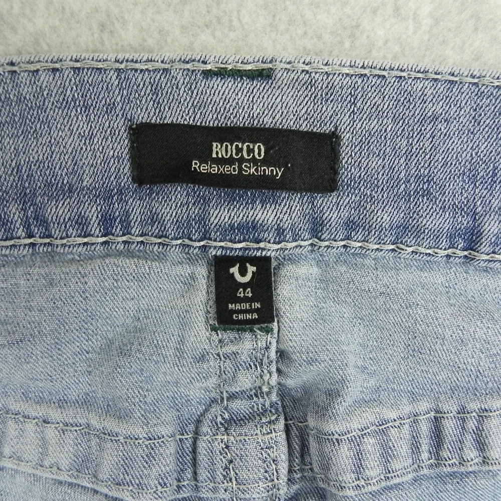 True‎ Religion Jeans Mens 44 World Tour Rocco Relaxed Skinny Stretch Denim Blue